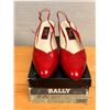 Image 1 : Used Bally Red Leather Slingback Heels, Size 10