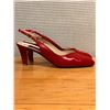 Image 2 : Used Bally Red Leather Slingback Heels, Size 10