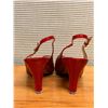 Image 3 : Used Bally Red Leather Slingback Heels, Size 10