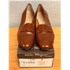 Image 1 : Used Ferragamo Caramel Leather Penny Loafers, Size 10
