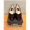 Image 1 : Used Bally Maroon Leather Shoes w/ Slingback Heels, Size 10