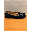 Image 2 : Used Ralph Lauren Navy Suede Monogram Loafers, Size 9.5B