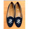 Image 6 : Used Ralph Lauren Navy Suede Monogram Loafers, Size 9.5B