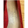 Image 6 : Used Ferragamo Red Snake-Embossed Leather Flats, Size 10