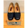 Image 1 : Used Bally Navy Leather Loafers with Gold-Tone Hardware, Size 8