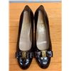 Image 7 : Used Ferragamo Vara Dark Brown Flats w/ Croc-Print Bow, Size 10B