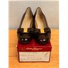 Image 9 : Used Ferragamo Vara Dark Brown Pumps w/ Croc-Print Bow, Size 10B