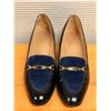 Image 1 : Used Bruno Magli Black Leather & Navy Suede Loafers, Size 9.5
