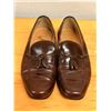 Image 1 : Used Mens Ferragamo Brown Leather Tassel Loafers, Size 11