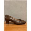 Image 2 : Used Ferragamo Taupe Leather Bow Flats, Size 10B