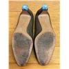 Image 4 : Used Ferragamo Taupe Leather Bow Flats, Size 10B