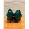 Image 3 : Used Diverente Teal Leather Classic Pumps, Size 8