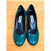 Image 8 : Used Diverente Teal Leather Classic Pumps, Size 8