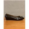 Image 2 : Used Ferragamo Taupe Leather Bow Flats, Size 10B