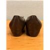 Image 4 : Used Ferragamo Taupe Leather Bow Flats, Size 10B