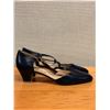 Image 2 : Used Ferragamo Navy Leather Shoes w/ Mary Jane Heels, Size 10B