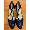 Image 7 : Used Ferragamo Navy Leather Shoes w/ Mary Jane Heels, Size 10B