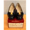 Image 1 : Used Ferragamo Black Calfskin “Lillaz” Bow Pumps, Size 10B