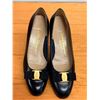 Image 7 : Used Ferragamo Black Calfskin “Lillaz” Bow Pumps, Size 10B