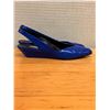 Image 2 : Used Michael & Company Emme Uno Blue Leather Slingback Shoes w/ Heels, Size 10B