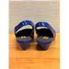 Image 3 : Used Michael & Company Emme Uno Blue Leather Slingback Shoes w/ Heels, Size 10B