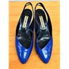 Image 7 : Used Michael & Company Emme Uno Blue Leather Slingback Shoes w/ Heels, Size 10B