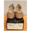 Image 1 : Used Ferragamo Beige Leather Slingback Shoes w/ Heels, Size 10B