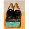 Image 1 : Used Ferragamo Black Patent & Suede Bow Loafers, Size 10B
