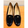 Image 8 : Used Ferragamo Black Patent & Suede Bow Loafers, Size 10B