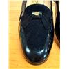Image 9 : Used Ferragamo Black Patent & Suede Bow Loafers, Size 10B