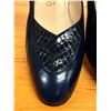 Image 12 : Used Ferragamo Navy Calf Leather Pumps w/ Embossed Detail, Size 10B