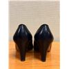 Image 5 : Used Ferragamo Navy Calf Leather Pumps w/ Embossed Detail, Size 10B
