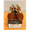 Image 1 : Used Ferragamo Brown Leather T-Strap Flats, Size 10B