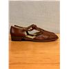 Image 2 : Used Ferragamo Brown Leather T-Strap Flats, Size 10B