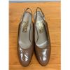 Image 6 : Used Ferragamo Beige Leather Slingback Shoes w/ Heels, Size 10B
