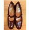 Image 8 : Used Ferragamo Brown Mary Jane Leather Shoes w/ Heels, Size 10M
