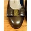 Image 8 : Ferragamo Bronze Shoes w/ Bow, Heels, Size 10B