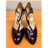 Image 8 : Used Salvatore Ferragamo Burgundy T-Strap Shoes, Heels, Size 10B