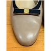 Image 10 : Used Ferragamo Beige & Black Vara Bow Flats, Size 9B