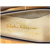 Image 9 : Used Ferragamo Beige & Black Vara Bow Flats, Size 9B