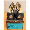 Image 1 : Used Ferragamo Navy Cutout Slingback Shoes w/ Heels, Size 10B