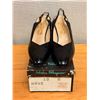 Image 1 : Used Ferragamo Black Leather Slingback Shoes w/ Heels, Size 10B