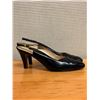 Image 2 : Used Ferragamo Black Leather Slingback Shoes w/ Heels, Size 10B