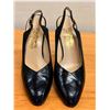 Image 9 : Used Ferragamo Black Leather Slingback Shoes w/ Heels, Size 10B