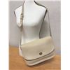 Image 1 : Coach Leather Shoulder Bag, Cream/Beige w/ Brass Fittings