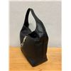 Image 2 : Dooney & Bourke Black Full-Grain Leather Bag w/ Large Brass Clip Closure Accent, New Condition