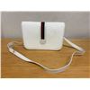 Image 2 : Gucci White Monogram Shoulder Bag w/ Stripe Detail & Magnetic Closure