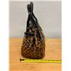 Image 3 : Dooney & Bourke Leopard Print Bag w/ Glossy Black Handles, Brass Clip Closure Accent