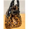 Image 5 : Dooney & Bourke Leopard Print Bag w/ Glossy Black Handles, Brass Clip Closure Accent