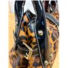 Image 6 : Dooney & Bourke Leopard Print Bag w/ Glossy Black Handles, Brass Clip Closure Accent